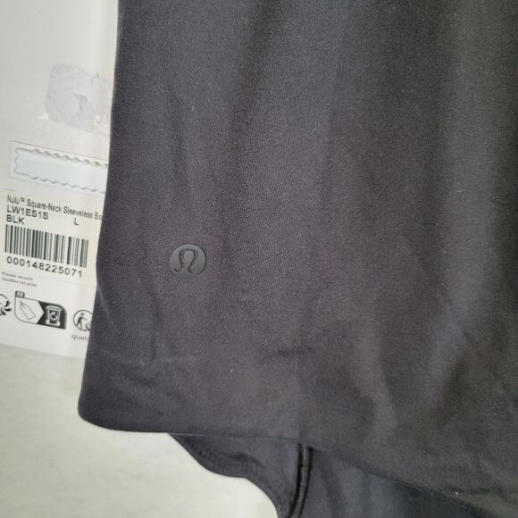 Lululemon Womens Nulu Square Neck Tank Sleeveless Bodysuit Size Large Black - Picture 2 of 8